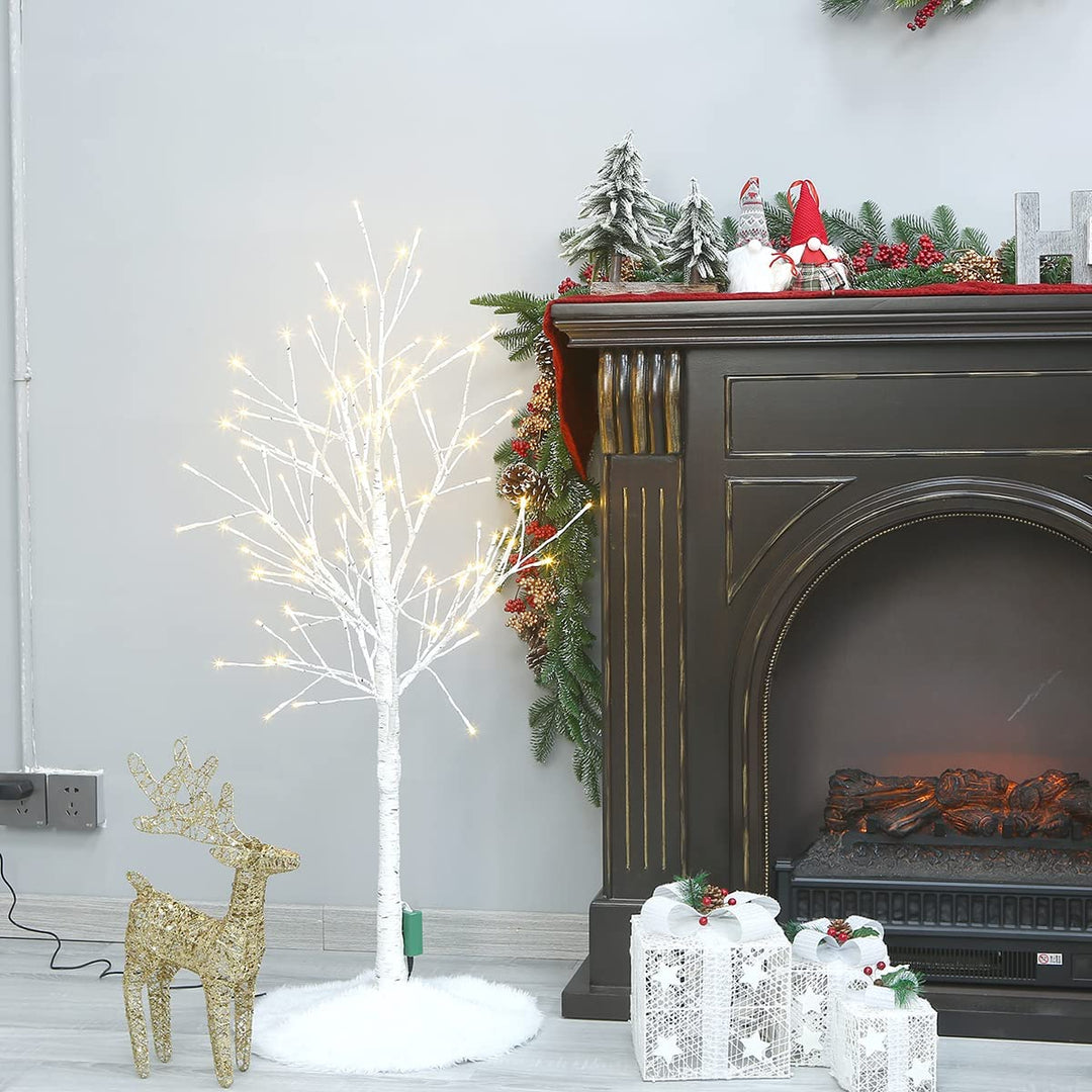 Sattiyrch Faux Fur Christmas Tree Skirt 18in,Xmas White