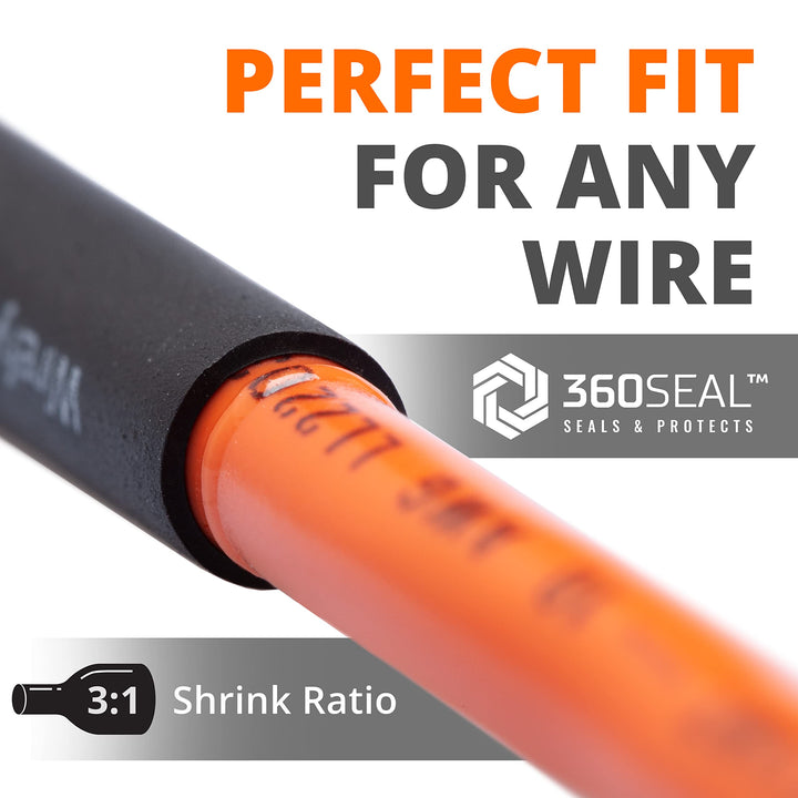 Heat Shrink Tubing Kit - 3:1 Ratio Adhesive Lined, 1.75 Length, Wire Shrink Wrap Tubing - Automotive Industrial Heat-Shrink Tubing - Black, Red, White, Clear, Blue - 275 PCS