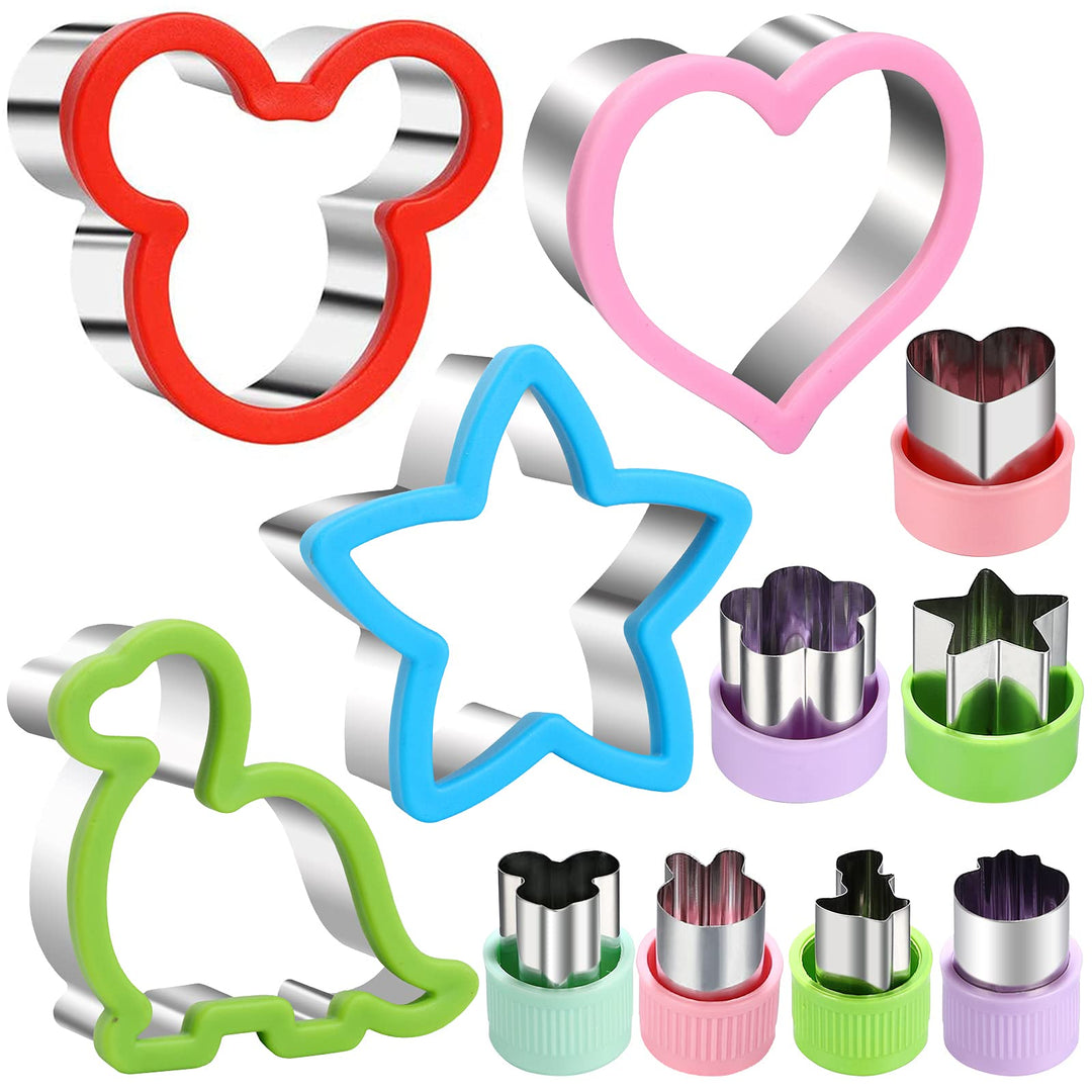 Sandwiches cookie Cutter set,Mouse &amp; Dinosaur &amp; Heart &amp; Star Shapes Sandwich Cutters Cookie Cutters Vegetable cutters-Food Grade Cookie Cutter Stamps Mold Decorate Food