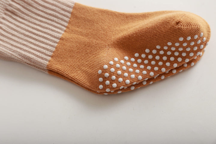 Toddler Baby Girls Boys Socks - Cotton Crew Socks for Baby Gifts Pack Cotton Rich Knee-high Socks set (Red grey 8 Pairs, 1-3T)