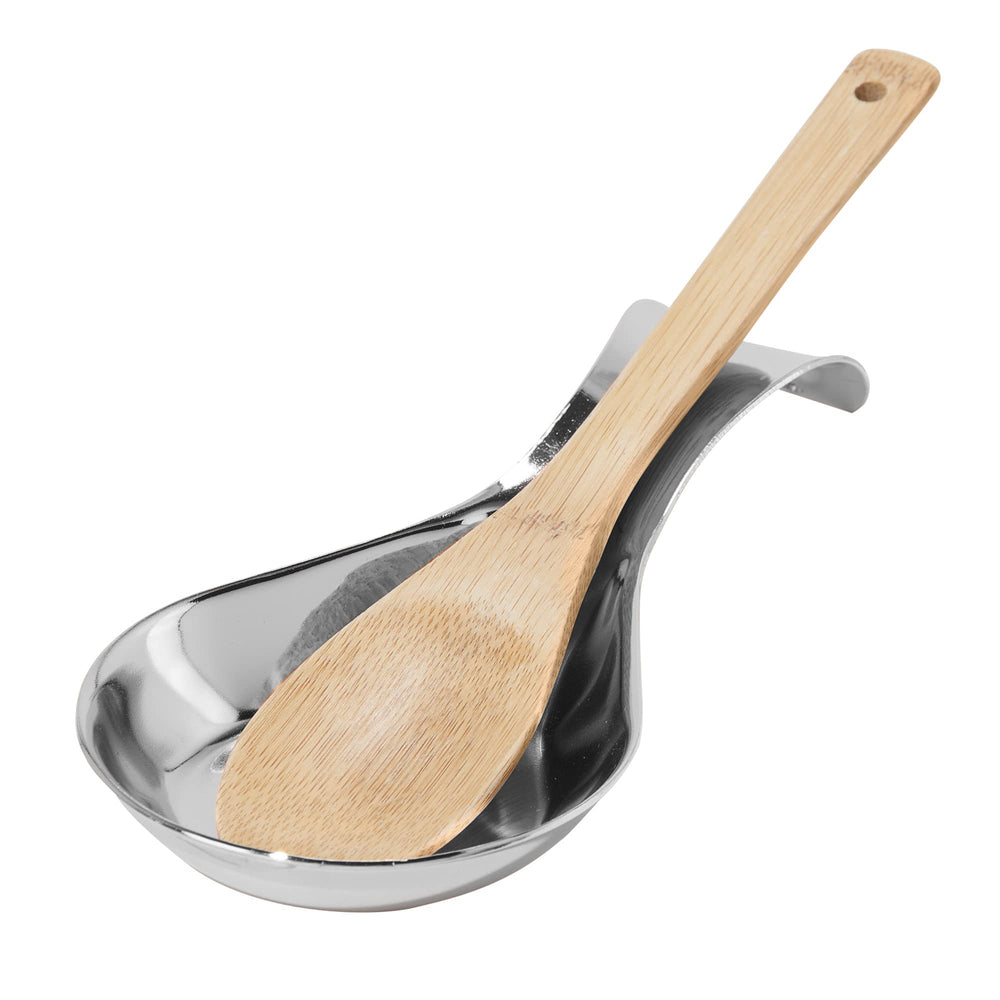 OGGI Stainless Steel Spoon Rest- Long Handle Holds Kitchen Utensils in Place, Great Spoon Rest for Kitchen Counter, Stove Top, or Coffee Station; Kitchen Accessories, Utensil Rest, Stainless