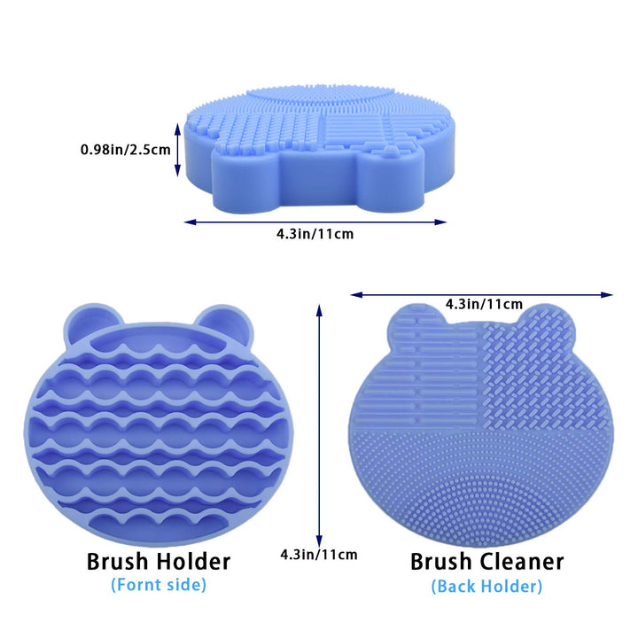 Makeup Brush Cleaning Mat and Brush Drying Storage Stand Holder Remove Facial Makeup Naturally and Clean Makeup Brushes Instantly ï¼Ë†blueï¼â€° (Blue)