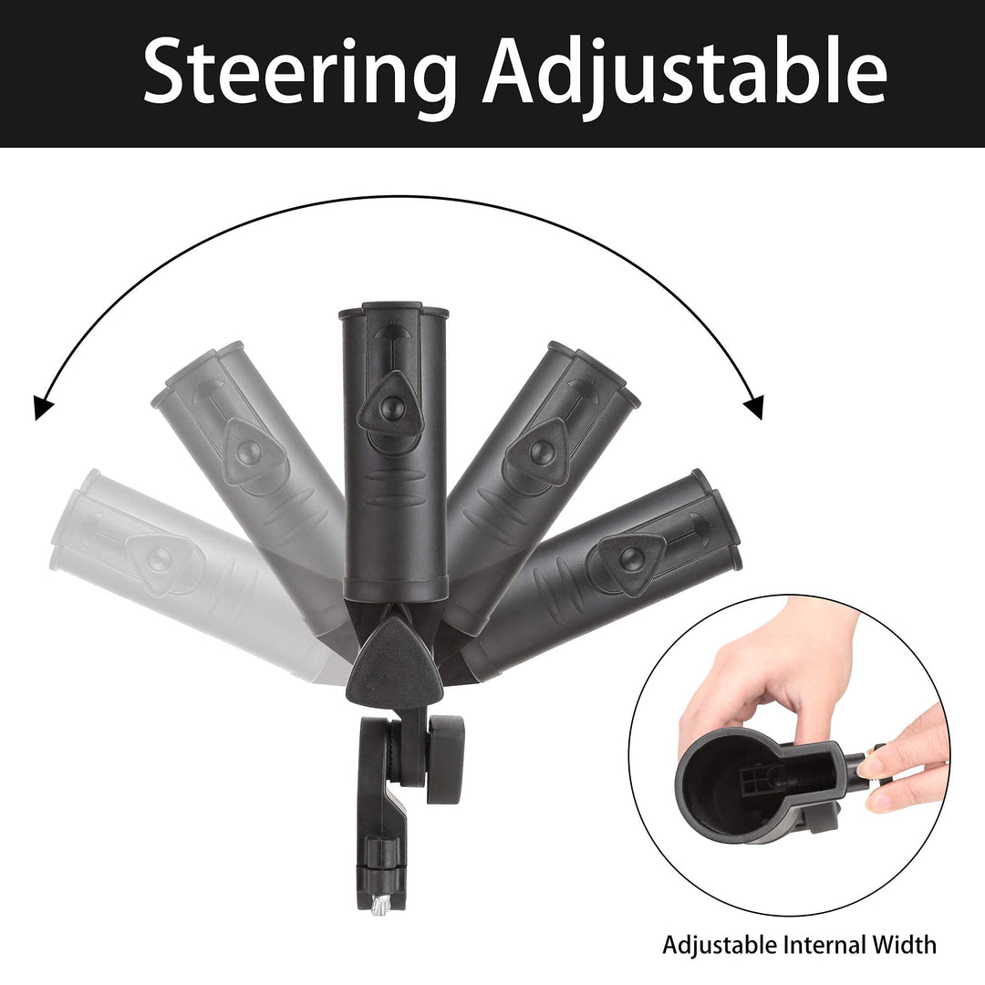 10L0L Universal 3 Wheel Golf Push Cart Umbrella Holder, Adjustable Angle, Umbrella Clip Mounting Attachment for Stroller Wheelchair