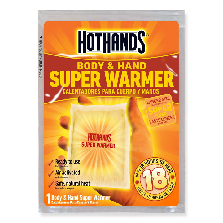 HotHands Body &amp; Hand Super Warmers - Long Lasting Natural Odorless Air Activated Warmers - Up to 18 Hours of Heat - 3 Individual Warmers
