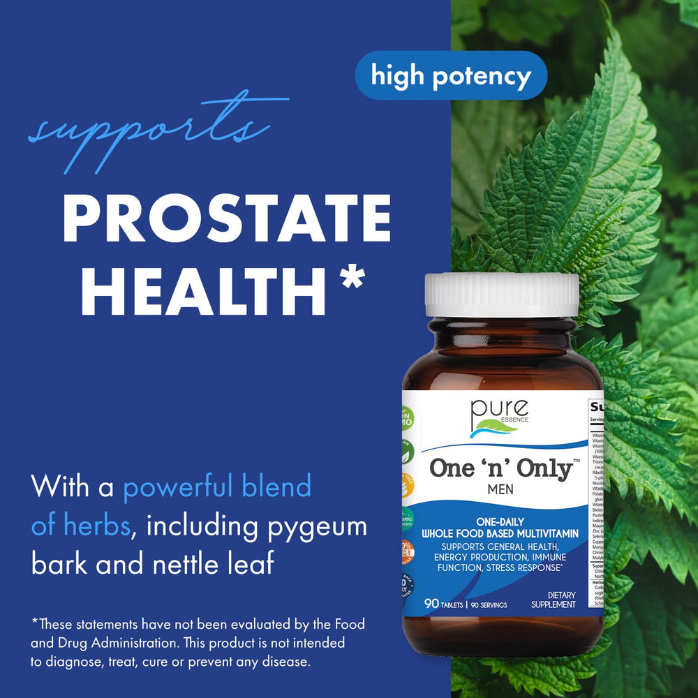 One N Only Multivitamin for Men, Natural One a Day Herbal Supplement with Vitamin D3, B12, and Biotin with Whole Foods, 90 Tablets