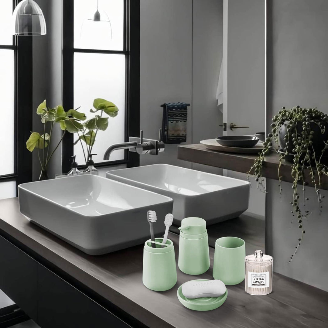 IMAVO Green Bathroom Set,5 Piece Bathroom Gift Set,Toot