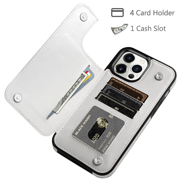 Wallet Case Compatible with iPhone 13 Pro MAX Case 5G 6.7-inch Slim Protective with Credit Card Slot Holder Flip Folio Soft PU Leather Magnetic Closure Cover, White