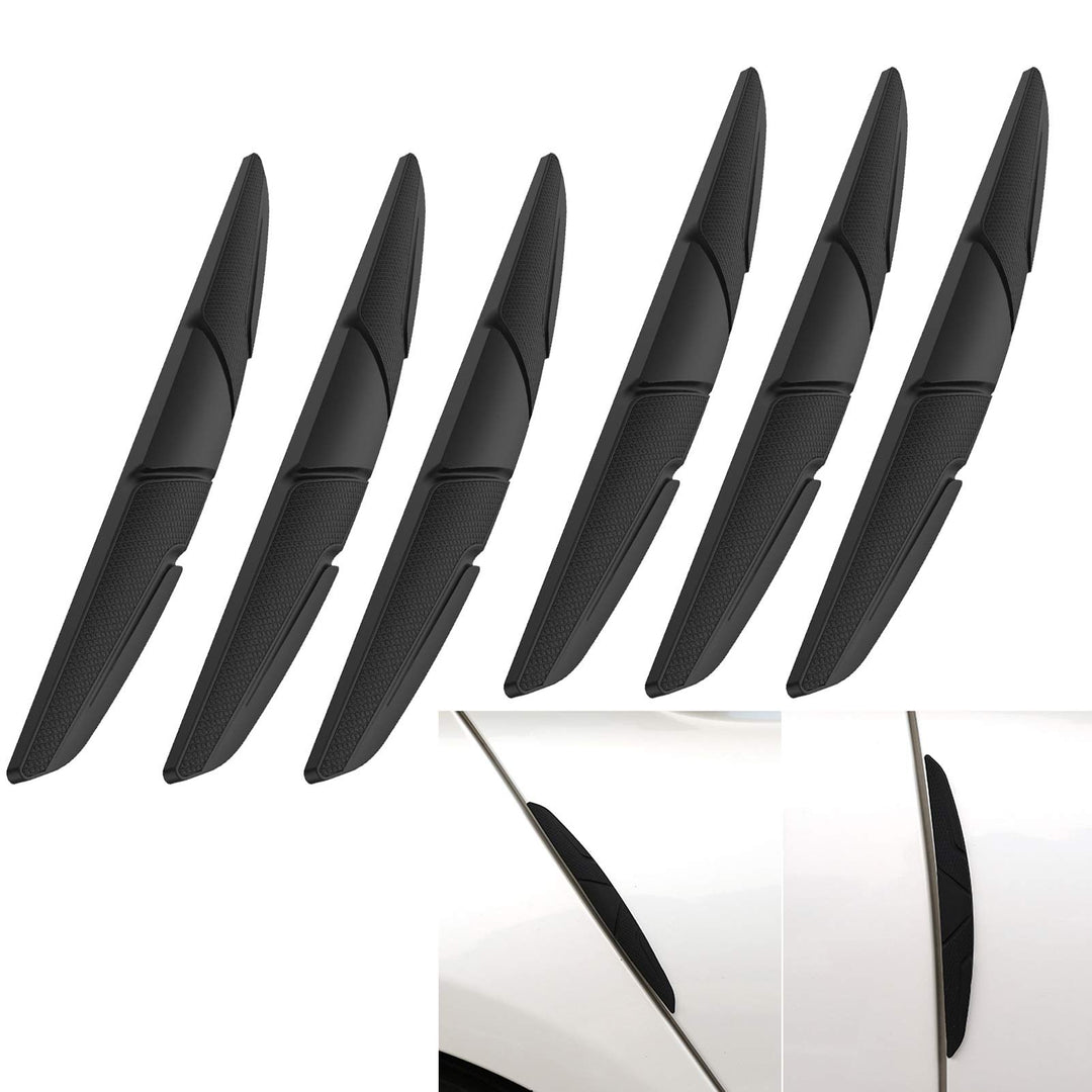6 Pcs Silicone Car Door Edge Guards Universal Car Bumper Body Protector Trim Guard Auto Rearview Mirror Anti Collision Protector (Black)