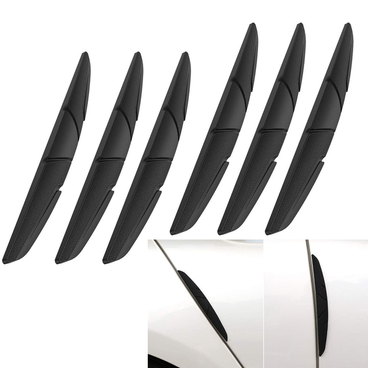 6 Pcs Silicone Car Door Edge Guards Universal Car Bumper Body Protector Trim Guard Auto Rearview Mirror Anti Collision Protector (Black)