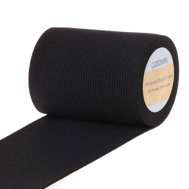 3-inch Wide Black Heavy Stretch High Elasticity Knit Elastic Band 3 Yards