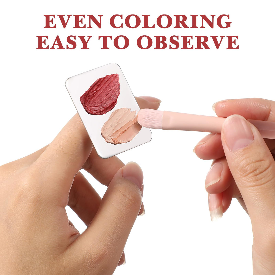 Frcolor 2PCS Nail Art Palette Stainless Steel Makeup Mixing Palette Ring Nail DIY Art Design Paint Color Mixing Palette Metal Tool