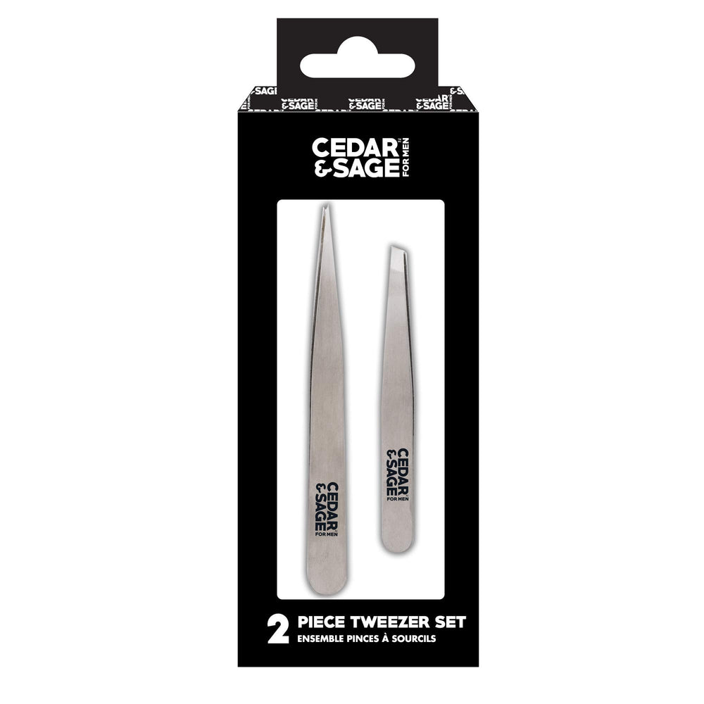 Men's Stainless Steel Tweezer Duo Set