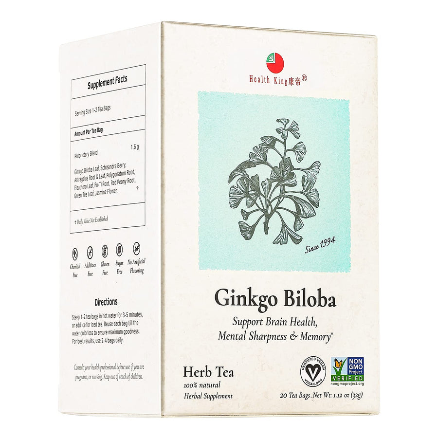 Health King Ginkgo Biloba Herb Tea, Teabags, 20 Count B