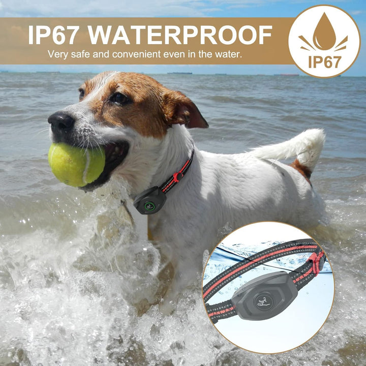 Dog Training Collar - 2 in 1 Rechargeable Remote Dog Shock Anti-Bark Collar w/3 Training Modes, Beep, Vibration, Shock 100% Waterproof, Up 1300Ft Range for Small Medium Large Dogs (Black + Orange)