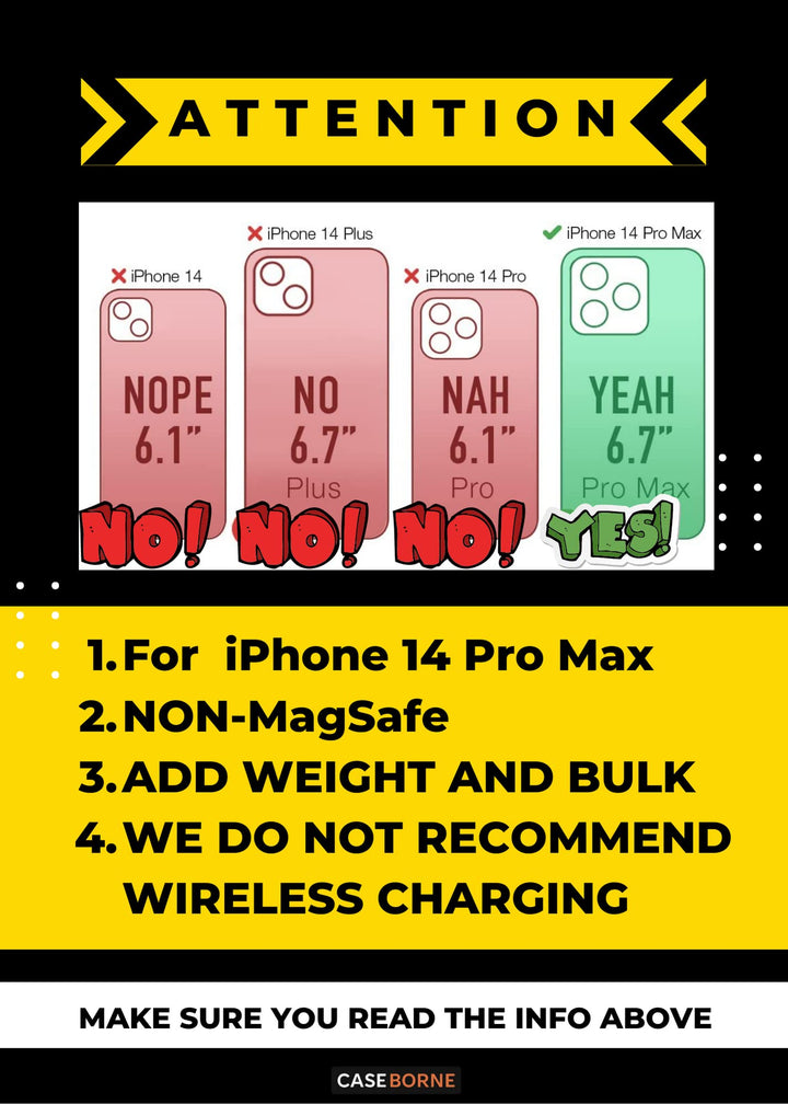 V Compatible with iPhone 14 Pro Max Case - Military Grade Full-Body Rugged with Kickstand and Built-in Screen Protector - Black