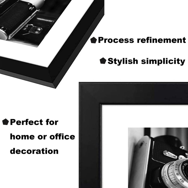 10x12 Picture Frames Set of 2,Black Picture Frame 10x12,Display Pictures 7x9 with Mat or 10x12 without Mat,Multi Photo Frames Collage for Wall Art Decorative or Tabletop Display