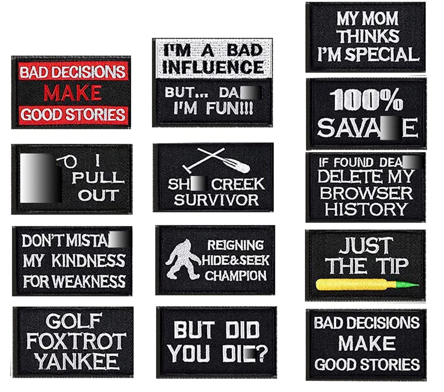 20 Pack Tactical Morale Patches,Funny Military Patch Full Embroidery Army Badge Set for Caps,Backpacks,Clothes,Military Uniforms,Tactical Gears,Service Dog Harness Vest Etc. (Navy)