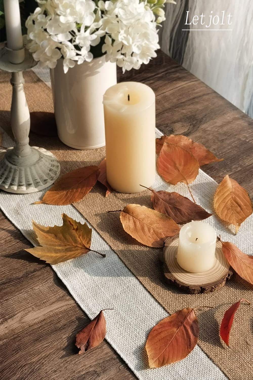 Burlap Table Runner Farmhouse Thanksgiving Table Runner Christmas Table Runner Jute Woven Fabric, Light Colour Edge 12x72 Inches