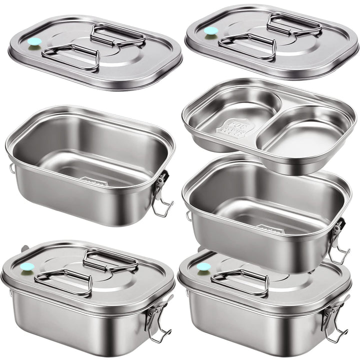 Romooa Stainless Steel Bento Boxes with Airtight Valve 