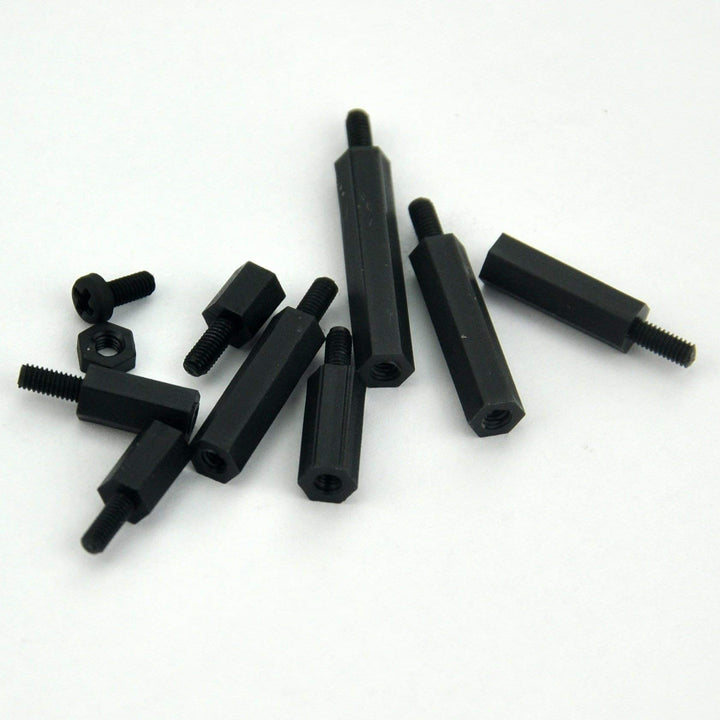 M2.5 Black Nylon Hex M-F Spacer/Screw/Nut Assorted Kit, for Raspberry-Pi, Standoff.