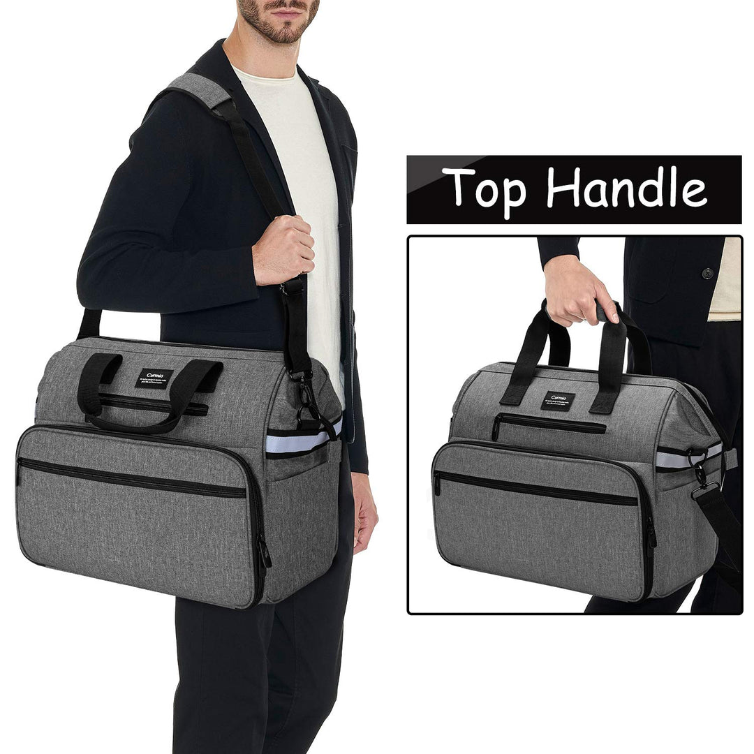 Home Health Nurse Bag, Medical Supplies Bag with Padded Laptop Sleeve for Home Visits, Health Care, Hospice, Bag ONLY, Gray (Patent Pending)
