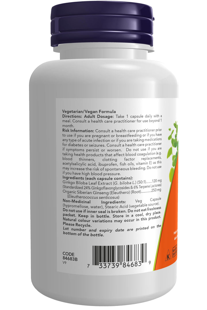 NOW Foods Supplements, Ginkgo Biloba 120 mg, Double Str