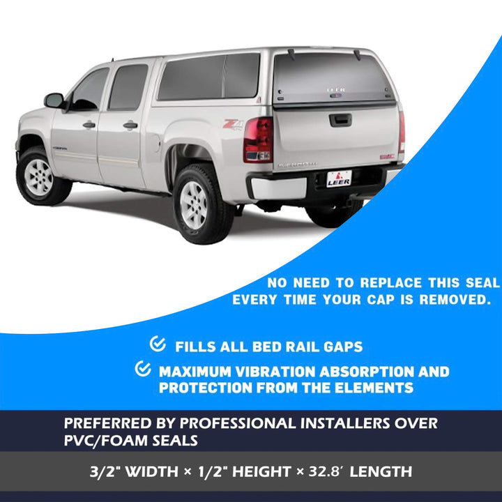 MYFAMIREA 24.5Ft Adhesive Tailgate Seal fits Pickups, T