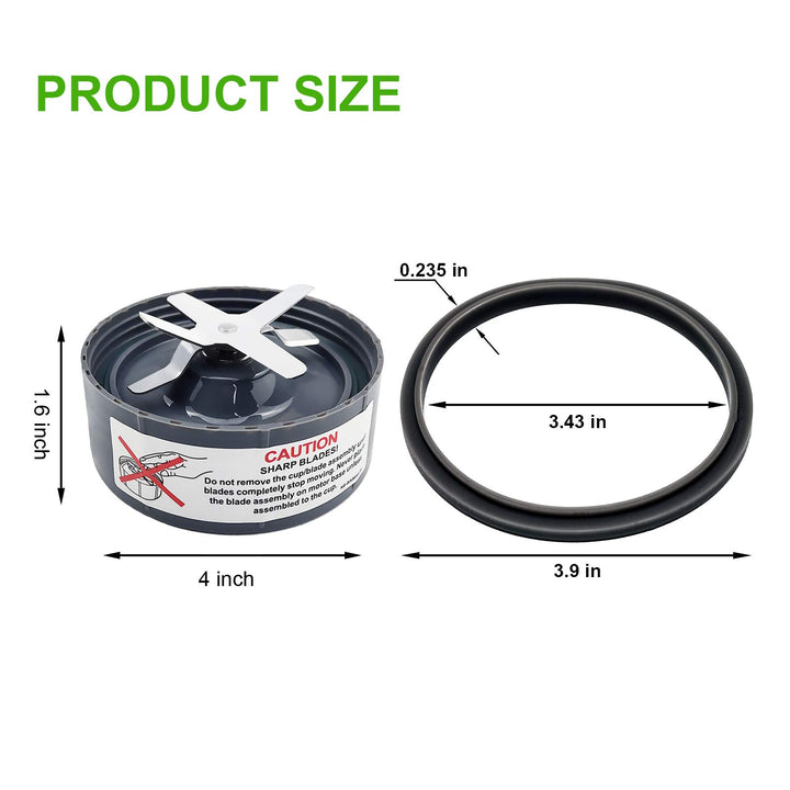 12 Pieces Blade Replacement Parts for NutriBullet Blender Extractor Cross Blade, Gear Rubber Gasket and Shock Pad Compatible with NutriBullet 600W &amp; Pro 900W series
