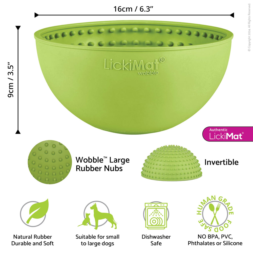 LickiMat Wobble, Dog Slow Feeder Bowl Lick Mat, Boredom Anxiety Reducer; Perfect for Food, Treats, Yogurt, or Peanut Butter. Fun Alternative to a Slow Feed Dog Bowl, Turquoise
