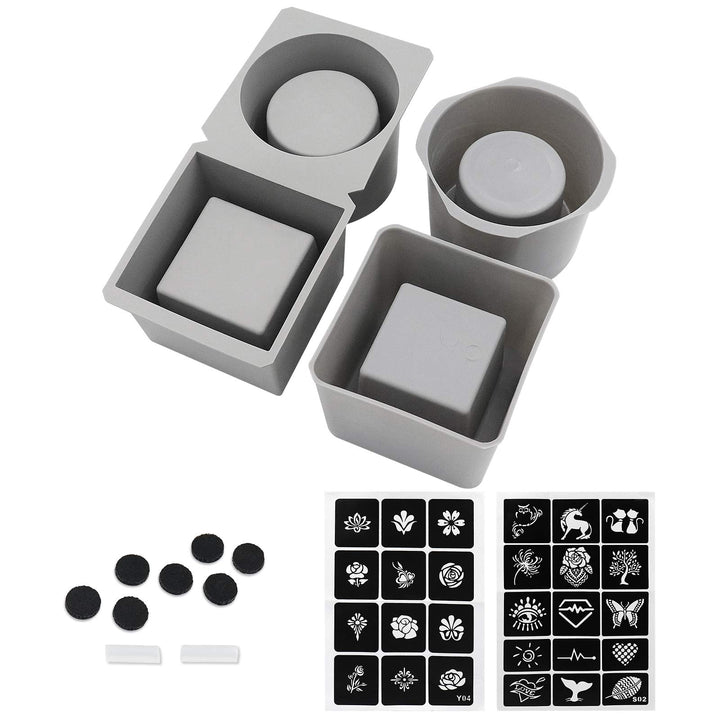 Silicone Molds for Concrete Flower Pots, Mini Concrete Silicone Mold for Plants, Square and Round Shape,2 Pack