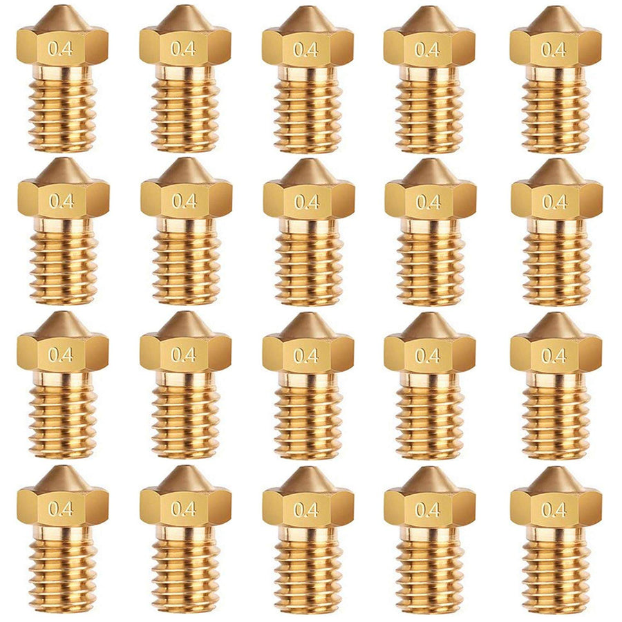 E3D Nozzles, ExcelFu M6 0.2mm Brass Nozzle Extruder Print Head for 1.75mm Filament E3D V5-V6 3D Printer, Pack of 20