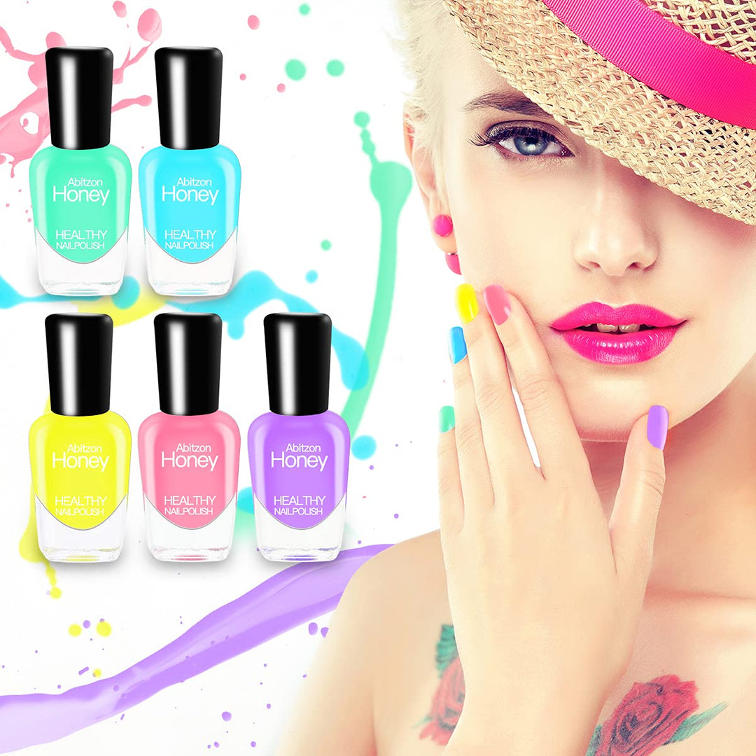 NEW Nail Polish Set (10 Bottles) - Non-Toxic Eco-Friendly Easy Peel Off &amp; Quick Dry Water Based Nail Polish