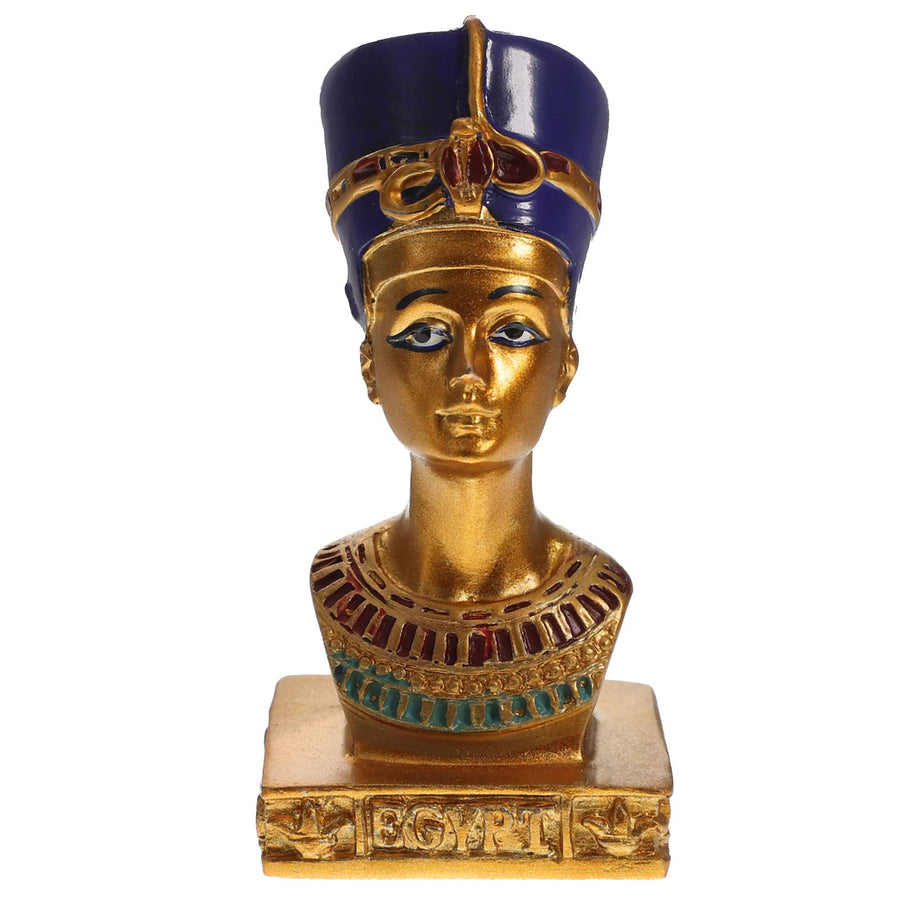 Egyptian Pharaoh Queen Sculpture Nefertiti Bust Figurine Ancient Egyptian Statue Desktop Ornament for Crafts Home Decor