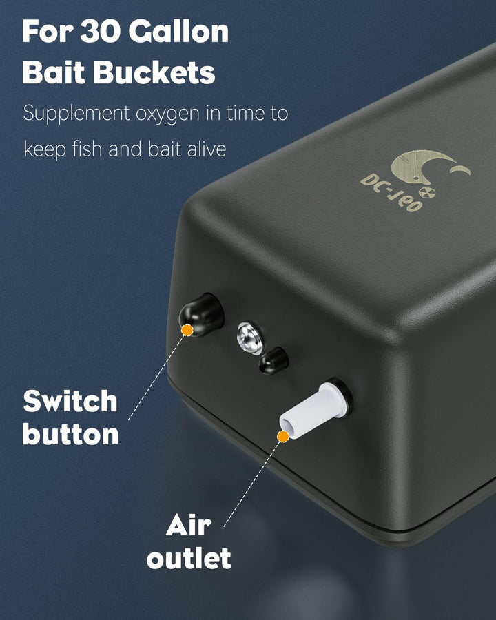 Uniclife Battery Operated Air Pump 40 GPH Aquarium Portable Outdoor Aerator for Fish Tanks up to 30 Gallon – Battery Not Included (with Air Stone and Airline Tubing Accessories Inside The Pump Body)