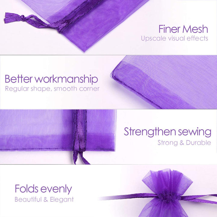 Purple : AKStore 100PCS 4x6 (10x15cm) Drawstring Organz