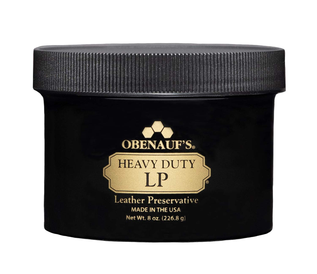 Obenauf&#39;s Heavy Duty LP Leather Preservative (8oz)- All Natural Beeswax Oil Conditioner- Rejuvenate Restore &amp; Preserve Sunfaded or Cracked Boots Jackets Saddles Car Auto Upholstery Furniture- USA Made