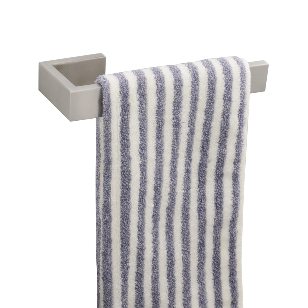 Hand Towel Holder/Towel Ring - Thicken SUS304 Stainless Steel Bathroom Hand Towel Hanger, 9 Inch Heavy Duty Wall Mounted Towel Rack, Square Hand Towel Bar for Bathroom Hardware (Brush, 9 in)