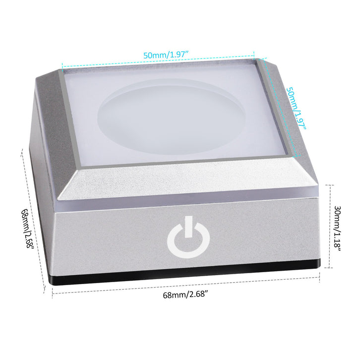 LED Light Base Spherical Recess Show Crystal Ball Stand for 3D Laser Crystal Glass Art with Sensitive Touch Switch Display Base Show Decor