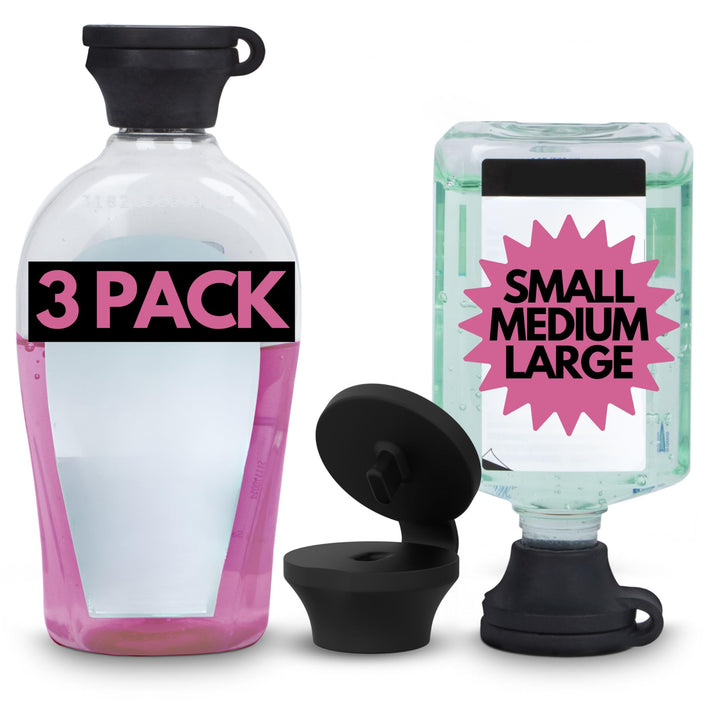Bottle Emptying Cap - ( 3 Pack ) Shampoo, Lotion, Soap Money Saving Bottle Cap Kit - Get Every Drop Out of Your Bottle - No Waste Bottle Cap