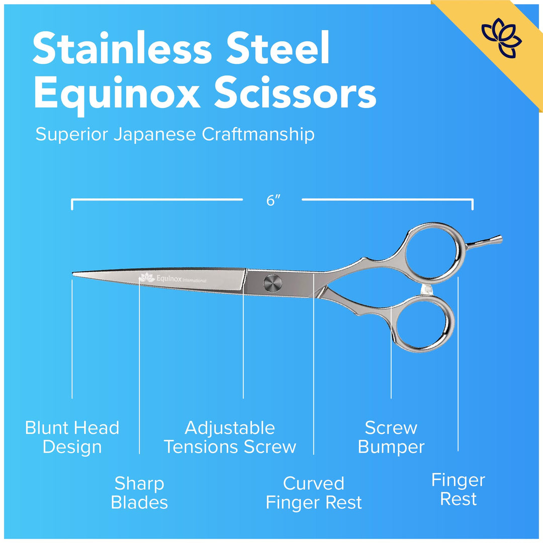 Equinox Barber &amp; Salon Styling Series, Barber Hair Cutting Scissors/Shears, 6.0 Overall Length