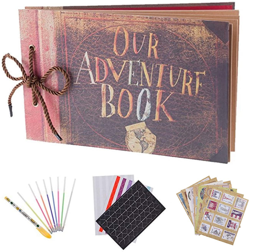 Our Adventure Book Scrapbook Pixar Up Handmade DIY Family Scrapbook Photo Album Expandable 11.6x7.5 Inches 80 Pages with Photo Album Storage Box DIY Accessories Kit Mothers Day Gifts