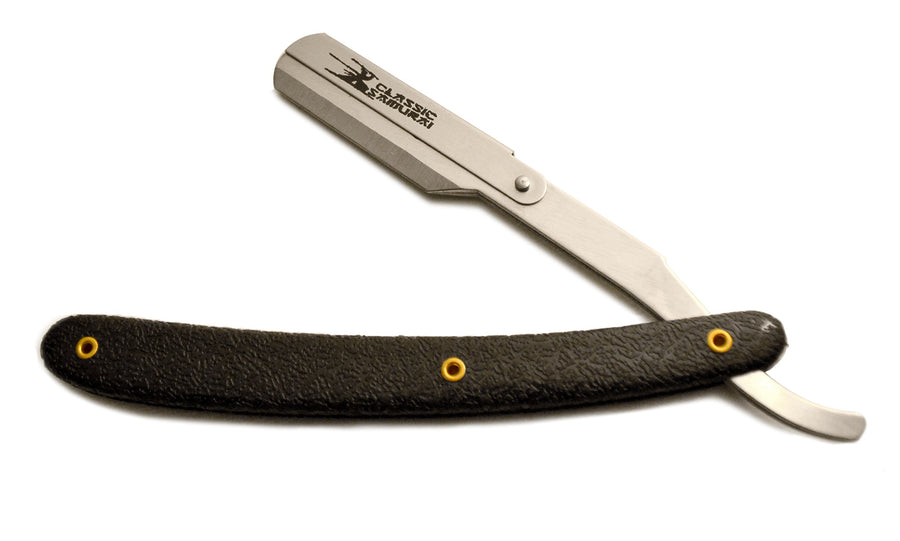 Black W/Pattern : Stainless Steel Professional Barber Straight Edge Razor with 100 Count Derby Single Edge Razor Blades (Black W/Pattern)