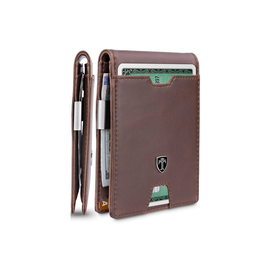 Mens Slim Wallet with Money Clip AUSTIN RFID Blocking Bifold Credit Card Holder for Men with Gift Box
