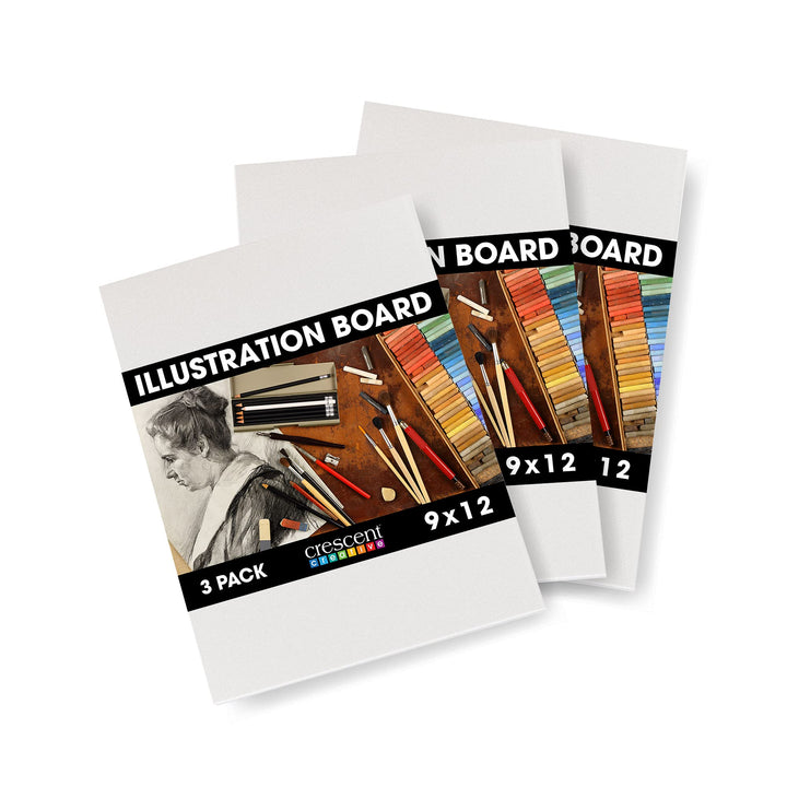 Creative Products Art &amp; Illustration Board, 9 x 12, White, pack of 3