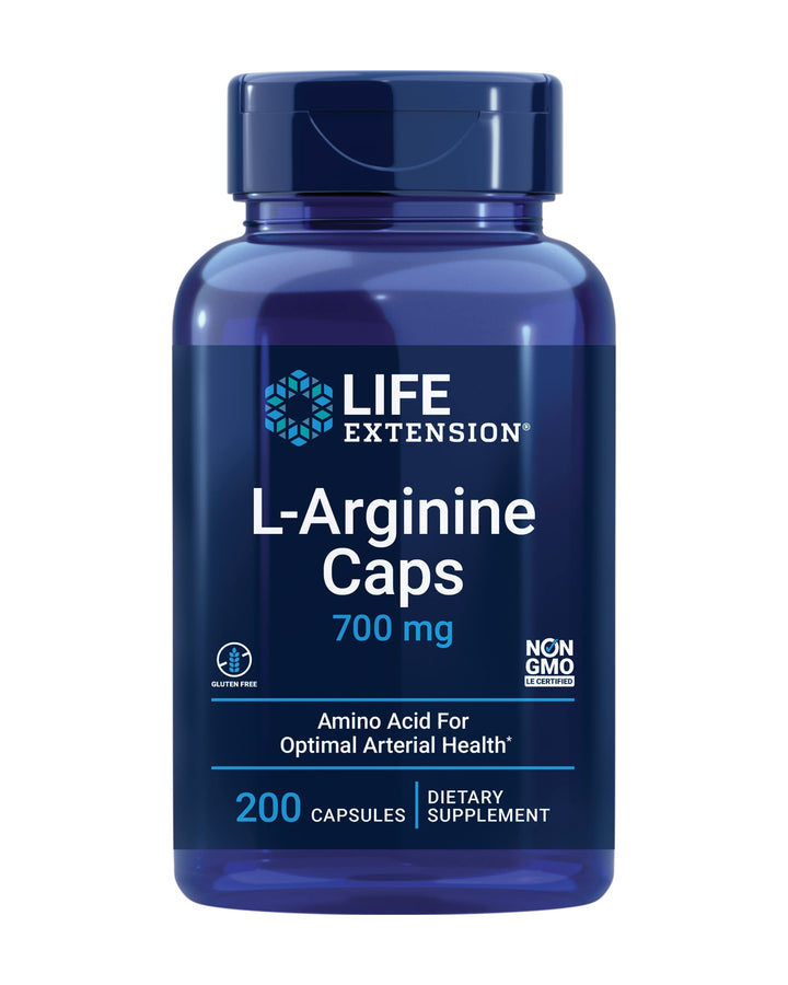 L-Arginine Caps - L-Arginine Supplement for Men and Women with Vitamin C - for Immune System Support and Cardiovascular Health -700 mg – Gluten-Free, Non-GMO – 200 Capsules