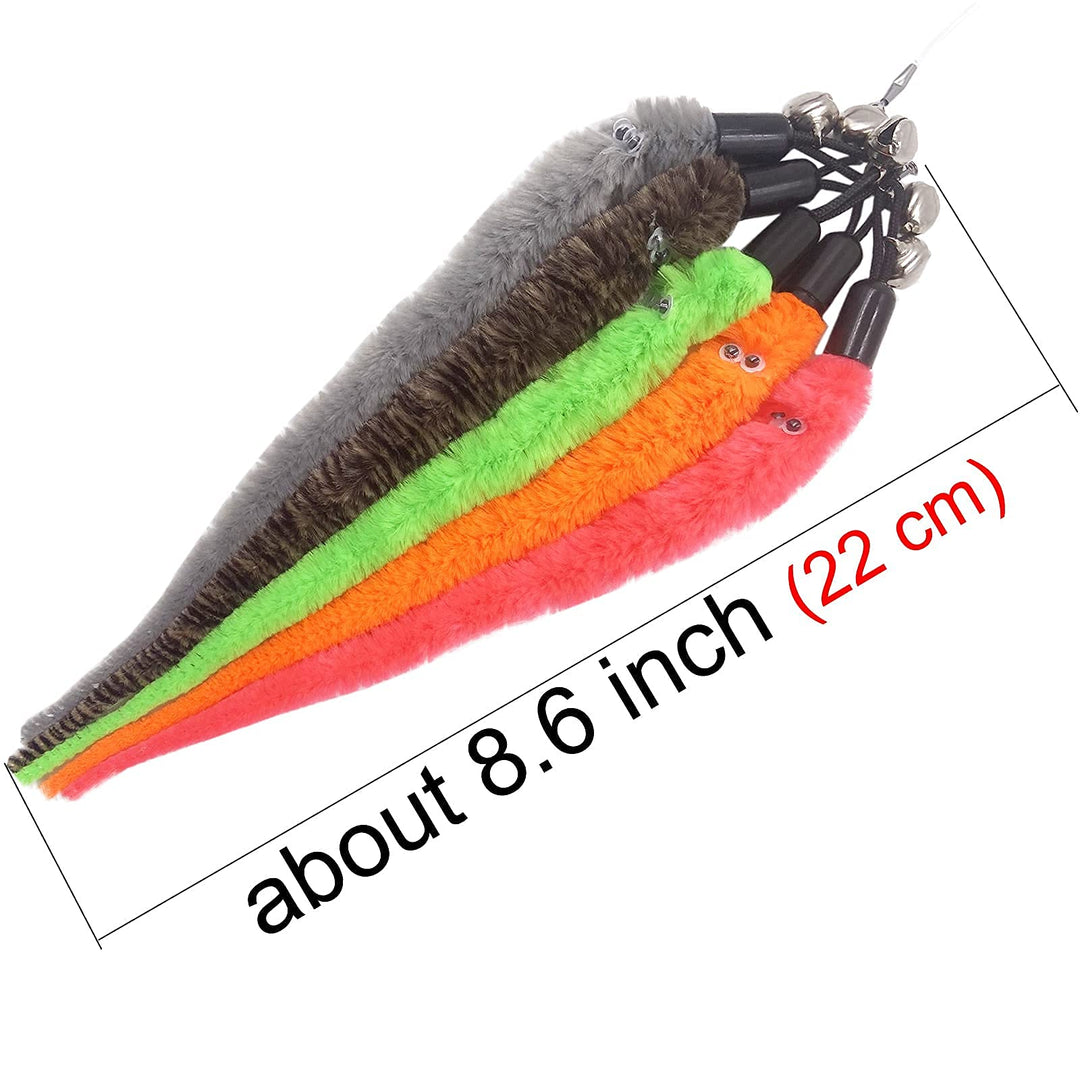 Cat Worm Toy Refills Cat Wand Replacement Worms, 12 PCS Cat Worms Refill, Cat Wand Attachments Worm for Cat Toys