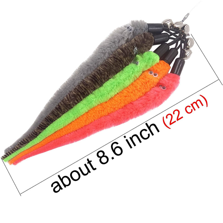 Cat Worm Toy Refills Cat Wand Replacement Worms, 12 PCS Cat Worms Refill, Cat Wand Attachments Worm for Cat Toys