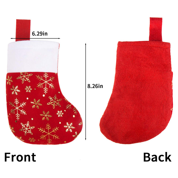 Christmas Mini Stockings,12 Pcs Felt Glitter Snowflake Stockings for Christmas Tree and Room Ornament Decoration and Gift Holder(8Inches)
