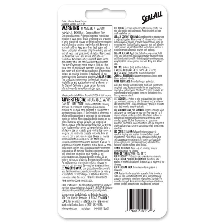 2 oz Eclectic Products 380100 Seal-All All Purpose Contact Adhesive