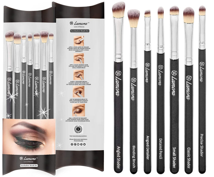Makeup Eye Brush Set - Eyeshadow Eyeliner Blending Crease Kit - Best Choice 7 Essential Makeup Brushes - Pencil, Shader, Tapered, Definer - Last Longer, Apply Better Makeup &amp; Make You Look Flawless!